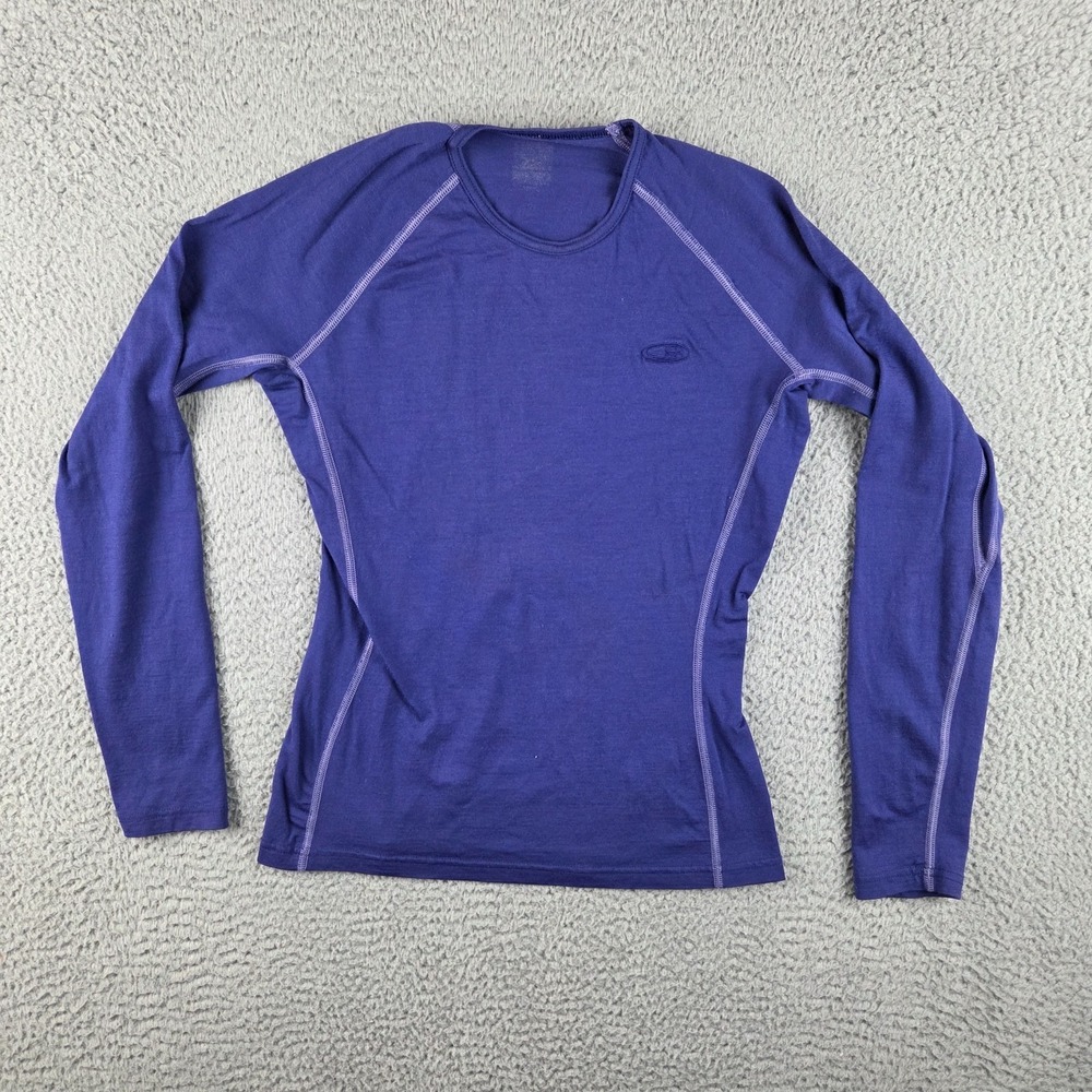 Icebreaker 200 Shirt Womens XS Purple Merino Wool Long Sleeve Thermal Base Layer